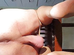 Sissy asshole winking, low hanging balls