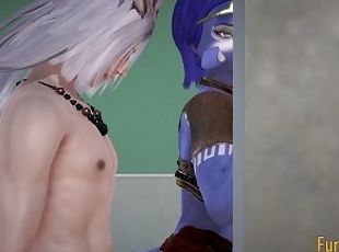 Furry Hentai 3D Yiff - Blue Wolf & Wolf Boy Hard Sex