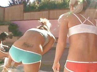 Girls Football turned into a hot FOURSOME Lesbian Teens Rough Sex Party