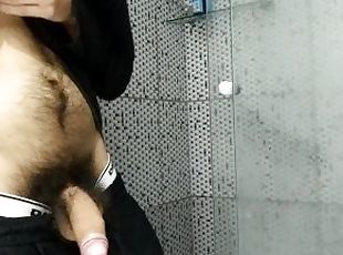 HUGE PISS and JERKING OFF  bathroom