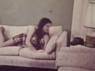 Cute teenage girl talking to her lover 1960 vintage