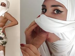 MUSLIM SLUT STRIP AND SUCK IN WHITE HIJAB