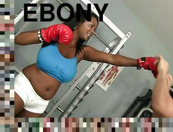 Sexy Ass Ebony Gets A Rough Interracial Fuck In The Gym