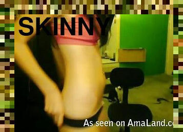 Skinny Babe Strips Her Panties on Webcam