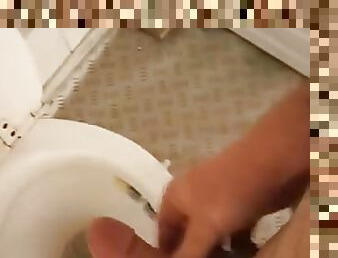 paw with a lot of sperm in the toilet