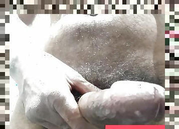 masturbation, amateur, ejaculation-sur-le-corps, énorme-bite, gay, solo