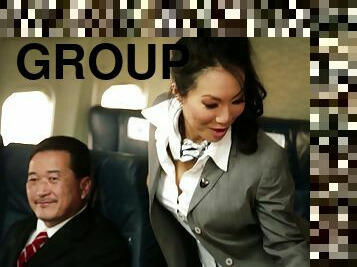 Kinky Flight Hostesses In Amazing Airplane Group Sex