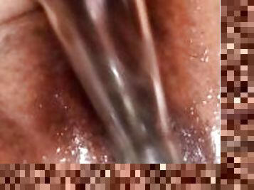 cul, masturbation, orgasme, pisser, chatte-pussy, amateur, mature, ébène, black, doigtage