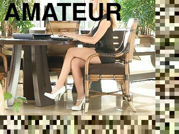 masturbation, chatte-pussy, amateur, doigtage, naturel, parfait, fétiche, solo, rasé, réalité