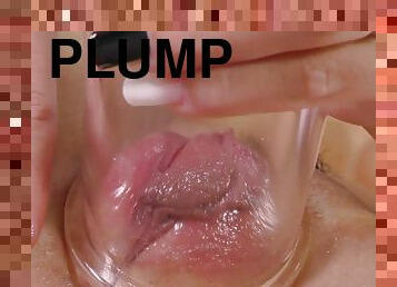Pussy pump makes those sexy lips plump and sexy