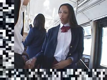 Sexy babe fucked in public train