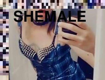 Bad boy shemale shows her clit