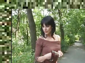 Hot Euro Amateur Brunette Sucking and Fucking In Public For Cash