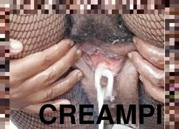 Extremely cum leakage on the farm because of Multiple creampied