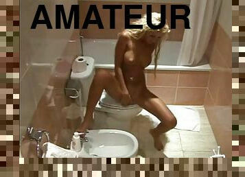 Amateur, solo, blonde, masturbation, small-tits, shower
