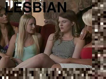 Lesbian teen fingers milf