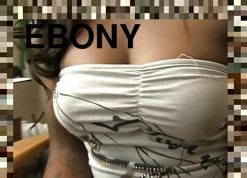 Ebony Pornstar Flashes Some Cleavage Backstage