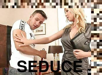 Business woman seduces a janitor for a splendid fuck