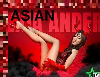 asiatique, chatte-pussy, maigre, ados, hardcore, pornstar, rasé, cow-girl, entrevue, réalité