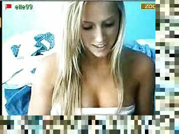 Gorgeous Blonde Teases With Great Cleavage In Webcam Vid