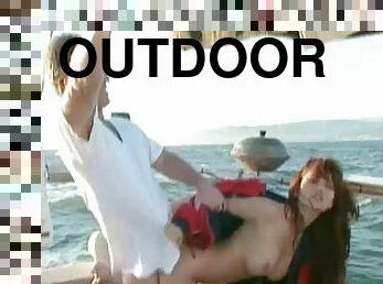 Sexy lifeguard fucked hard outdoors