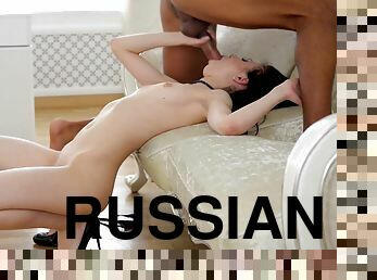 A red hot Russian girl gives this guy some incredible head