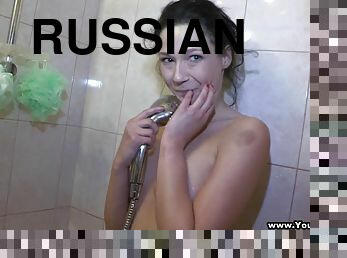 Kinky Russian teen enjoys getting hammered hardcore in shower