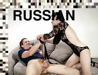 Russian man caught in a crazy milfs house