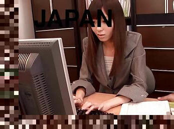 Japanese office girl gets fucked in all positions at her work place