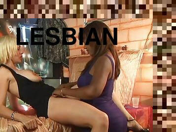 Hot interracial lesbian scene featuring Sinnamon Love