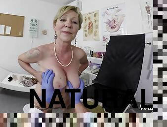Big natural breast horny granny gets wild pov fucked by her horny doctor