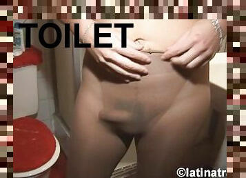 strumpfhosen, pissen, transsexueller, tranny, wc