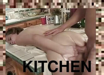 Kitchen anal fuck
