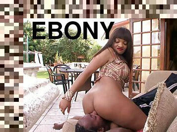 Ebony girl with a nice booty and her adventure with the chocolate guy