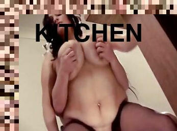 Very large bbw fucked in the kitchen