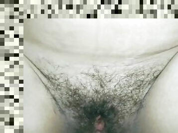 Fucking my wife's hairy pussy on livestream