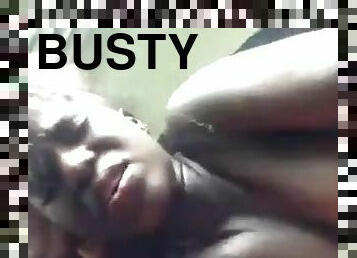 Busty ebony chick gets fucked from behind in homemade sex tape