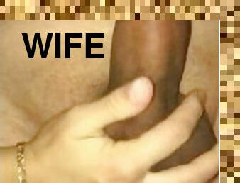 My wife make handjob my best friend, slaps and smash his balls, good cumshot..