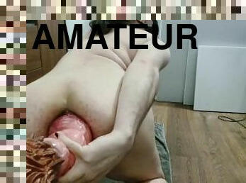 extrême, énorme, amateur, anal, jouet, gay, joufflue, machines, gode, solo