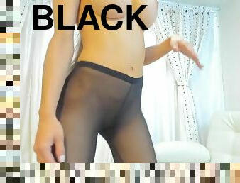 Big ass in black pantyhose