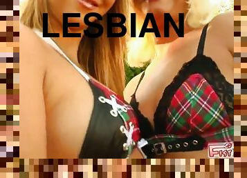Hot blondes have a lesbian scene where they fist one another