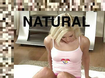 Flexible solo blonde does yoga and toys her cunt