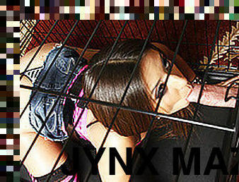 Jynx Maze Pole Polishing Inside A Cage