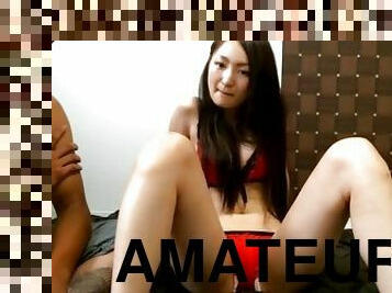 Pretty amateur Asian chick has fun with black stud