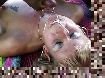 This mature blonde is into bukkake