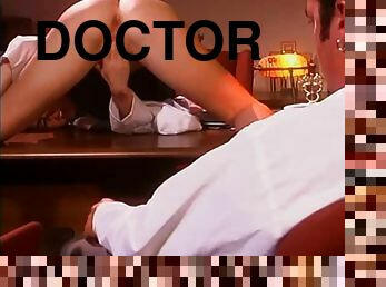 Small tits doctor Felicia Fox riding gigantic dick superbly