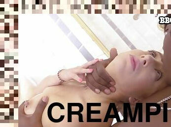 Choky Ice creampied Aubrey Thomas in hot interracial sex