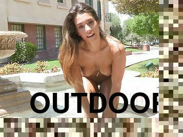 Charming FTV babe is in outdoor demonstration