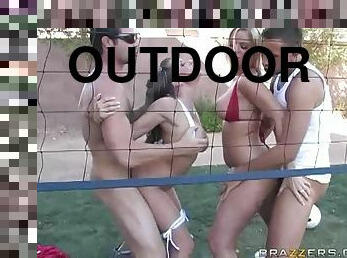Four Horny Freaks In Hot Outdoor Foursome