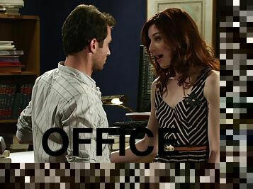 Lovely Redhead Stoya receives hot banging after office meeting